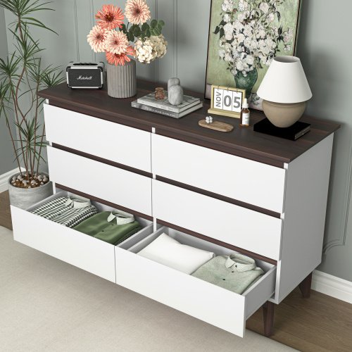Particle Board Bedroom Living Room 6 Drawer Cabinet - Image 3
