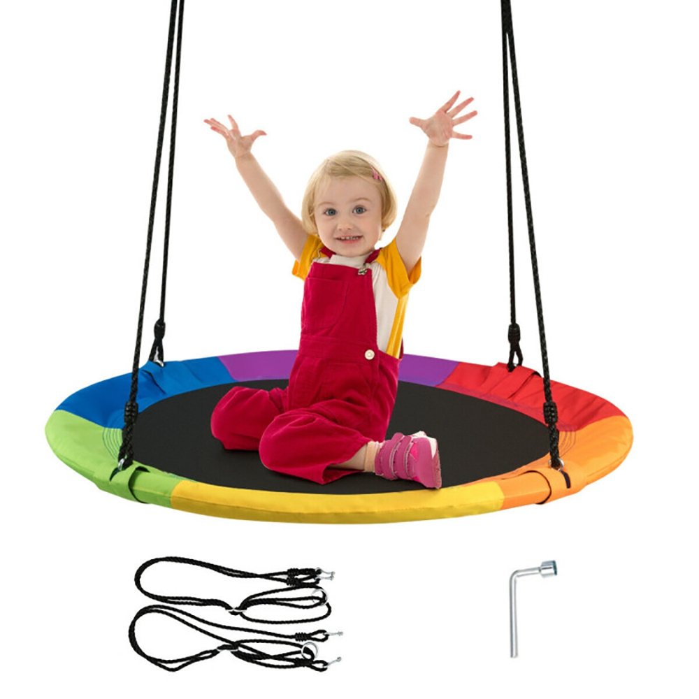 40 Inch Flying Saucer Tree Swing Outdoor Play For Kids - Image 6