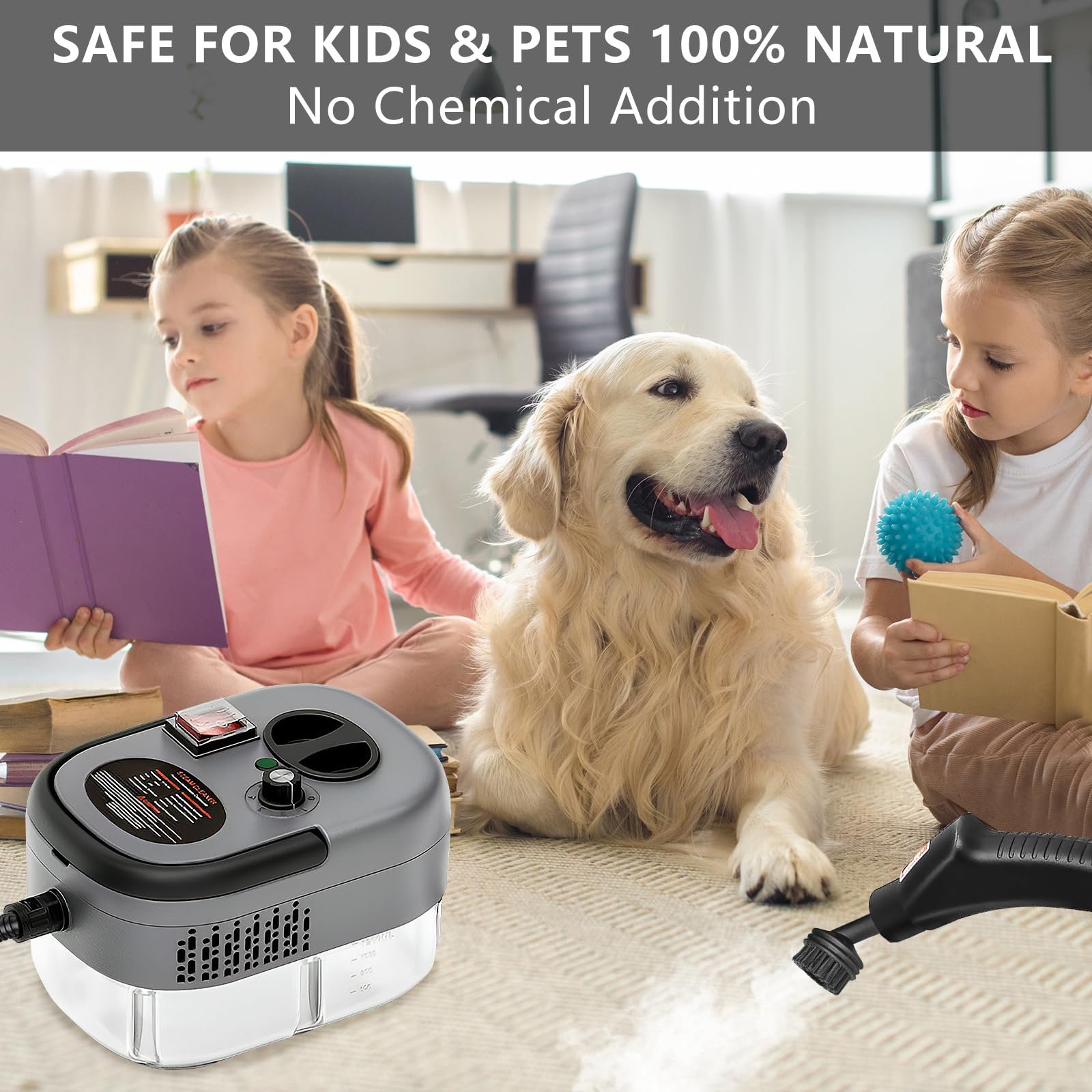 Handheld Steam Cleaner, Steamer For Cleaning, 2500W Pressurized Steam Cleaner With 1.2L Water Tank And 12 Attachments, Portable Steamer Cleaner For Home Car Kitchen Bathroom Furniture Tile Grout - Image 7