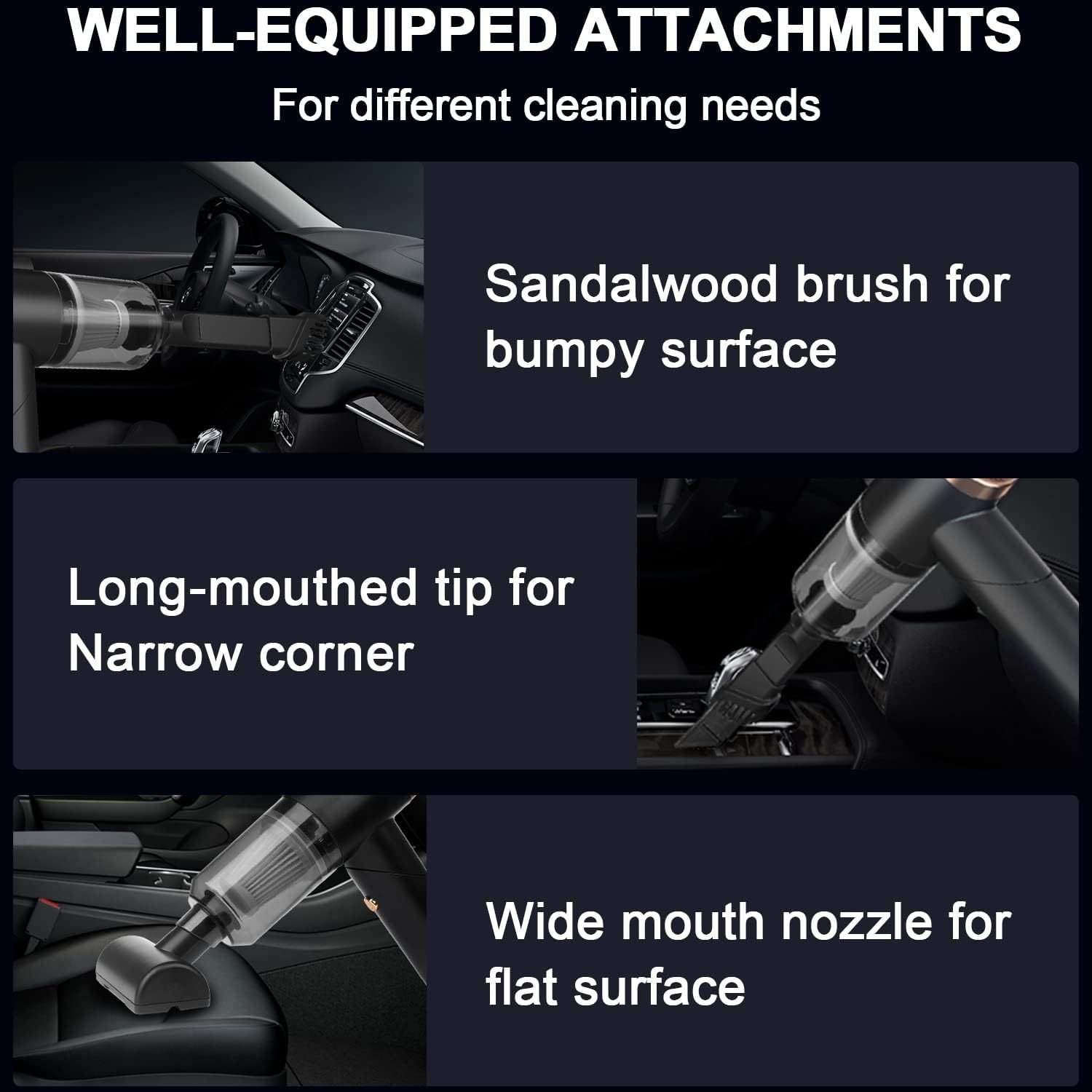 Vacuum Cleaner And Air Duster For Cars, Homes, Offices And Pets, High-power, Multi-nozzle Handheld Car Vacuum Cleaner. - Image 5