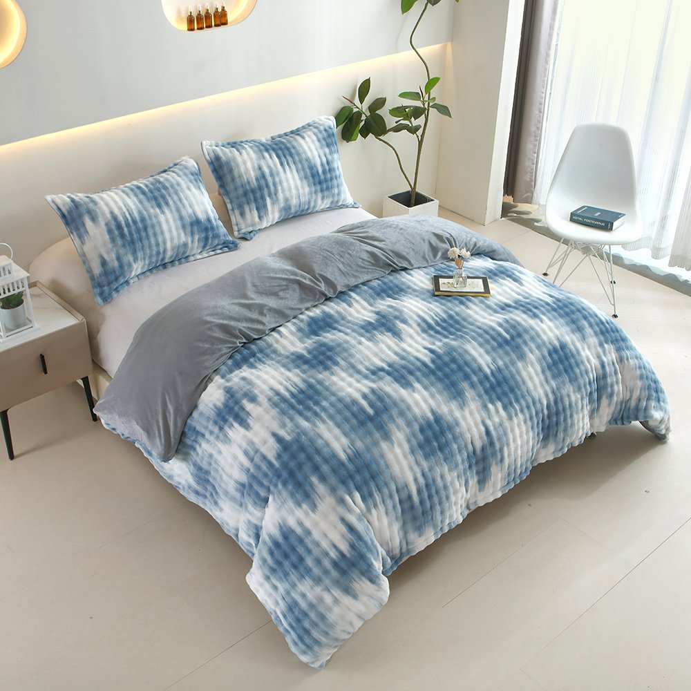 Reversible Faux Rabbit Fur Duvet Cover Set With Camo & Gradient Boho Design, Ultra Soft, Hypoallergenic, Plush Luxury Bedding For All-Season Comfort, Machine Washable, Fluffy Warm Winter Upgrad - Image 7