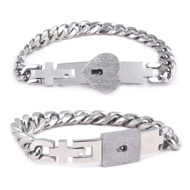Fashion Jewelry Titanium Steel Couple Love Lock, Bracelet, Key Set, Necklace - Image 5