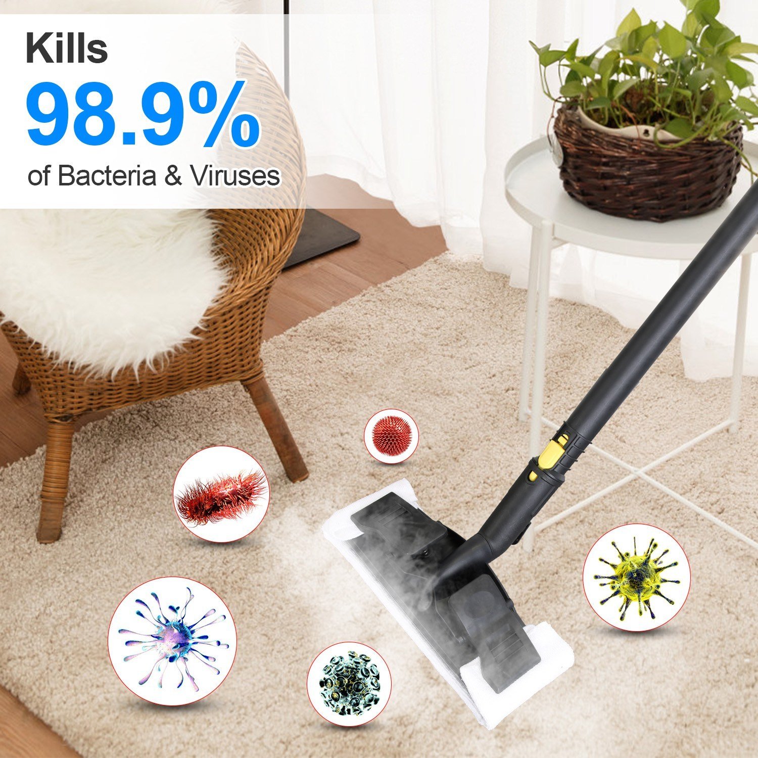 1Pc 1800W Steam Cleaning Machine With Wheels High Temperature And Pressure Steamer Cleaner With 2L Water Tank Stepless Steam Control 15 Accessories - Image 8