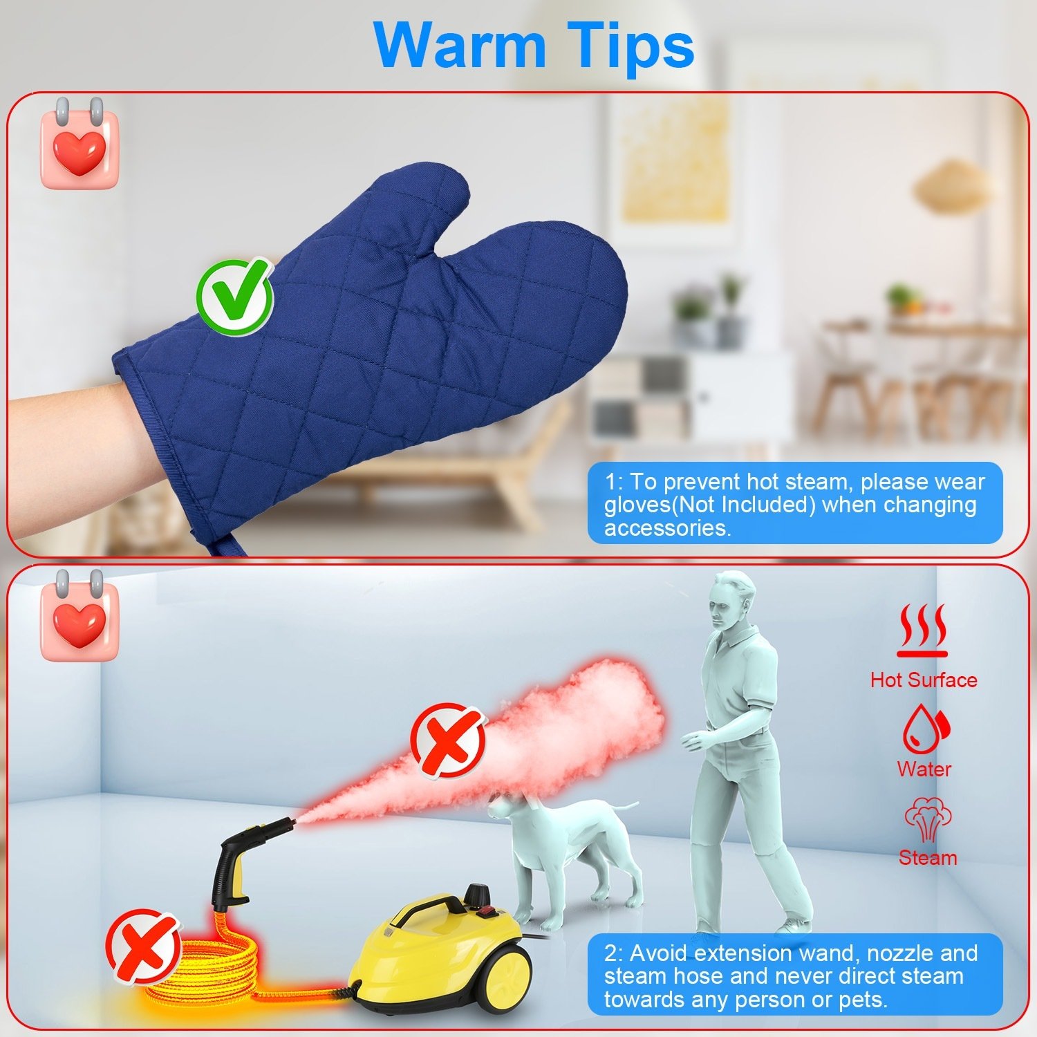 1Pc 1800W Steam Cleaning Machine With Wheels High Temperature And Pressure Steamer Cleaner With 2L Water Tank Stepless Steam Control 15 Accessories - Image 7