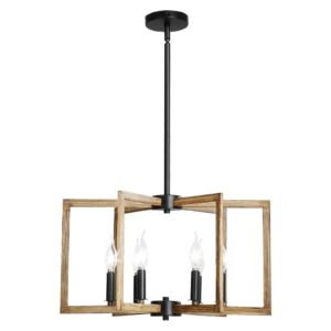 6-Light Chandelier, Metal Farmhouse Chandelier, Adjustable Height, Dining Room Hanging Light Fixture For Ceilings, Modern Chandelier For Bedroom, Foyer, Hall, Kitchen, Living Room And Entryway